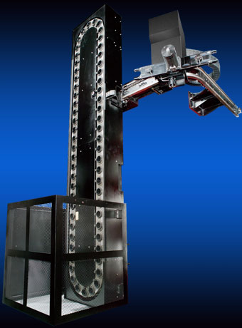 <div>镗床类加工中心最常用的刀库形式</div>
        <div>刀库驱动形式有两种：</div>
        <div>1、伺服驱动</div>
        <div>2、普通马达间歇凸轮驱动</div>
        <div>换刀机构为液压驱动</div>
        <div>通过滑轨远距离将刀具送到主轴更换</div>