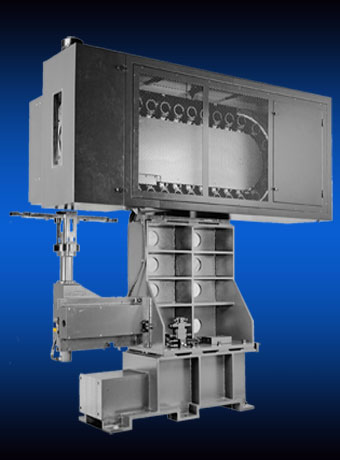 <div>定梁龙门加工中心传统的刀库形式 .</div>
        <div>当定梁龙门加工中心结构所限时　  .</div>
        <div>可采用倒挂型链式刀库换刀机构　  .</div>
        <div>倒挂机械手躲开了滑枕的限制 　　.</div>
        <div>可以自由地给主轴换刀 　　　　　.</div>